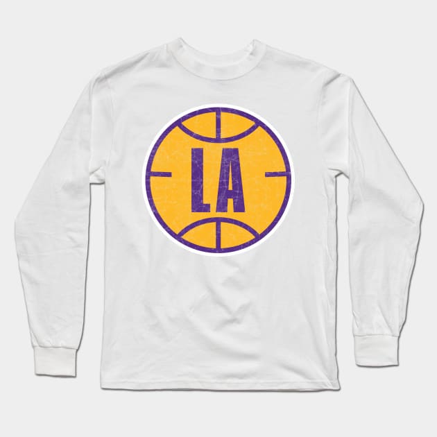 Los Angeles Vintage Basketball Long Sleeve T-Shirt by WalkDesigns